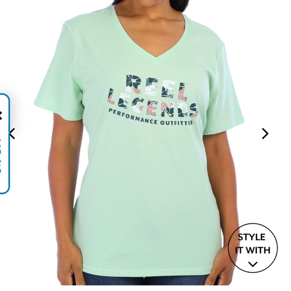 NWT! Reel Legends Women’s “Merry & Bright” Green Short Sleeve T-Shirt Size M - Picture 2 of 9